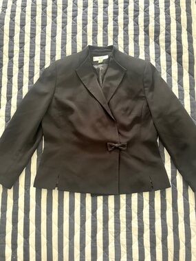 Le Suit Black Women's Bow-Front Blazer